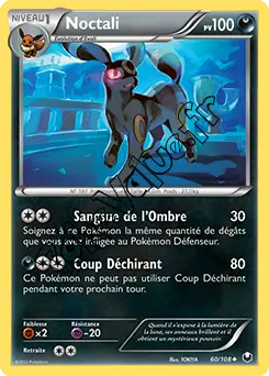 Carte Pokémon Noctali  n°60 de la série Explorateurs Obscurs