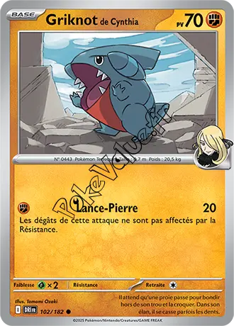 Carte Pokémon Ambition de Griknot  n°102 de la série Rivalités Destinées