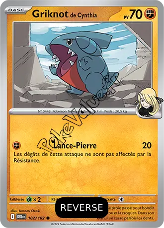 Carte Pokémon Ambition de Griknot  Reverse n°102 de la série Rivalités Destinées