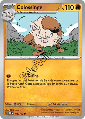 Carte Pokémon Colossinge  n°091 de la série Rivalités Destinées