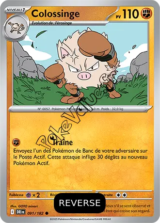 Carte Pokémon Colossinge  Reverse n°091 de la série Rivalités Destinées