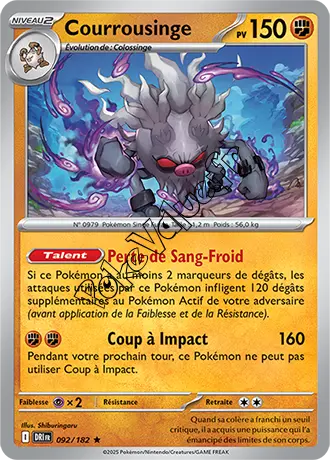Carte Pokémon Courrousinge  n°092 de la série Rivalités Destinées