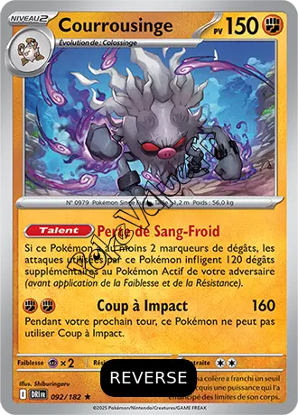 Carte Pokémon Courrousinge  Reverse n°092 de la série Rivalités Destinées