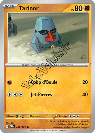 Carte Pokémon Tarinor  n°097 de la série Rivalités Destinées