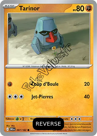 Carte Pokémon Tarinor  Reverse n°097 de la série Rivalités Destinées