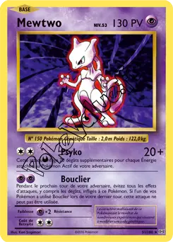 Carte Pokémon Mewtwo  n°51 de la série Évolutions