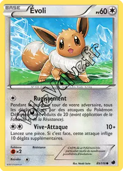 Carte Pokémon Évoli n°89 de la série Glaciation Plasma