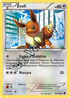 Carte Pokémon Évoli n°90 de la série Glaciation Plasma