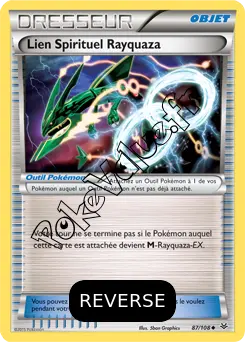 Carte Pokémon Lien Spirituel Rayquaza Reverse n°87 de la série Ciel rugissant