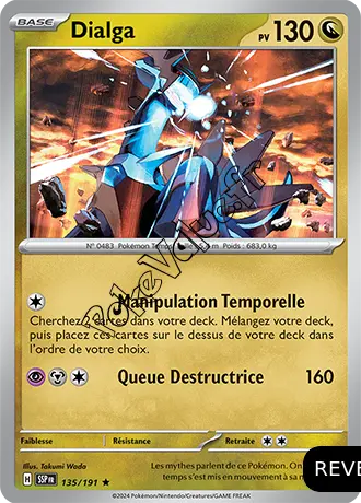 Carte Pokémon Dialga  Reverse n°135 de la série Étincelles Déferlantes
