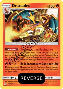 Carte Pokémon Dracaufeu Reverse n°14 de la série Duo de Choc