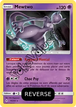 Carte Pokémon Mewtwo  Reverse n°75 de la série Alliance Infaillible