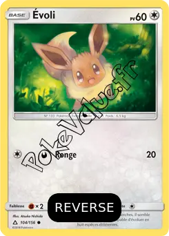 Carte Pokémon Évoli Reverse n°104 de la série Ultra-Prisme